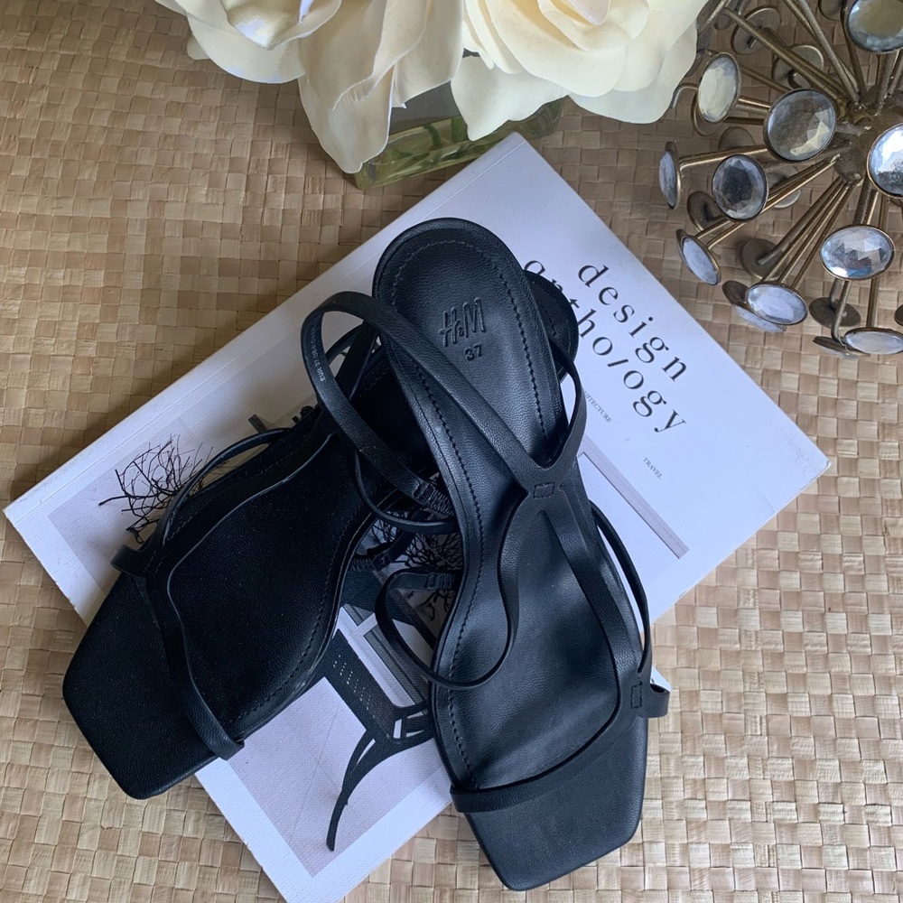 H&M Black Block Heel Sandals